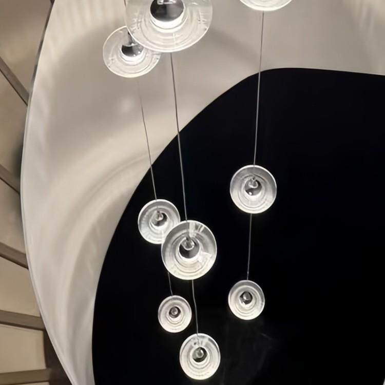 复式楼别墅挑空客厅吊灯复式楼中空大吊灯loft公寓水晶星星灯具