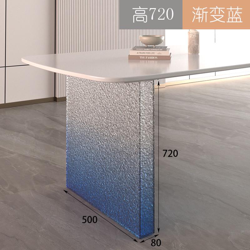 台字型空心吧台石头餐桌渐变力水波纹支架一桌腿纹茶几岛亚克支撑