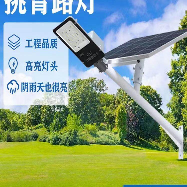 led新农村1米户外太阳能吸墙抱杆超亮工程款挑臂路灯金豆灯头全套