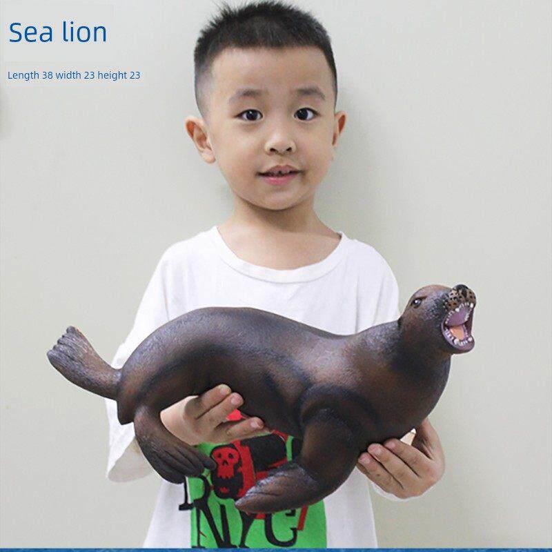 大号软胶海狮玩具仿真海洋公园动物模型软橡胶充棉3耐摔6柔软玩偶