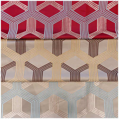 轻奢新中式八角格高精密提花面料色织红木家具沙发抱枕坐垫面料