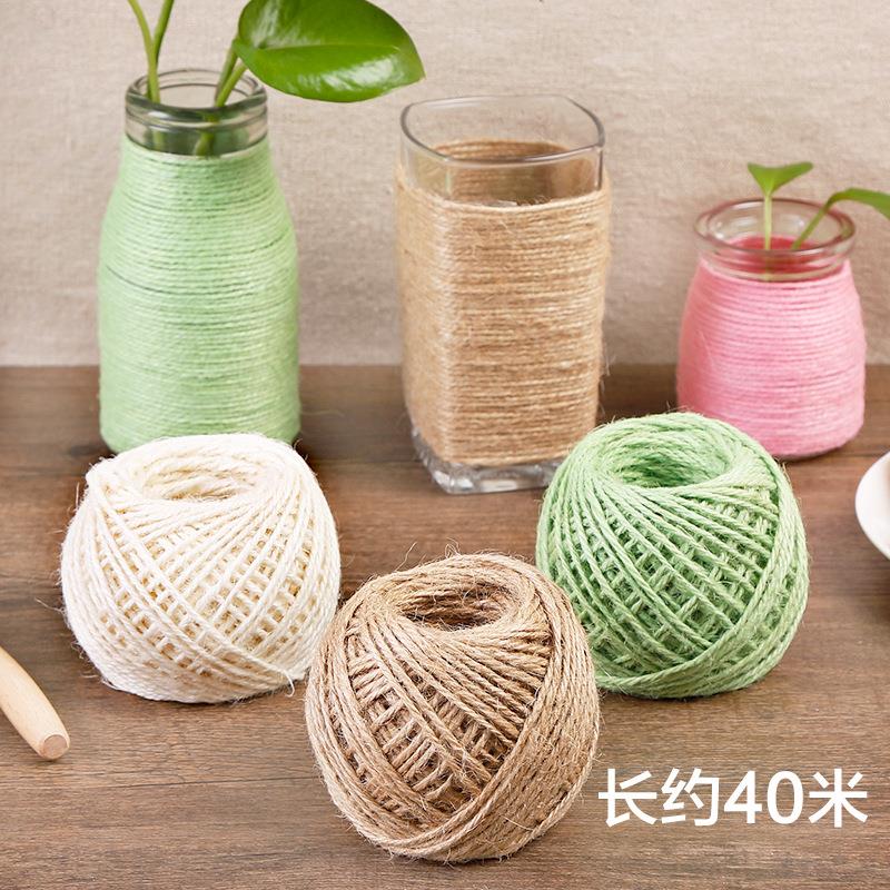 彩色复古风diy手工编织材料捆绑绳家用照片墙吊牌装饰绳子细麻绳
