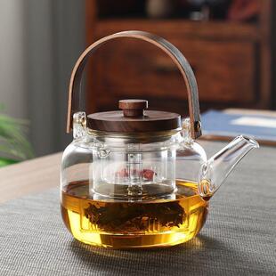 围炉煮茶壶炭火玻璃提梁壶电陶炉可明火加厚耐高温烧水壶蒸煮茶器