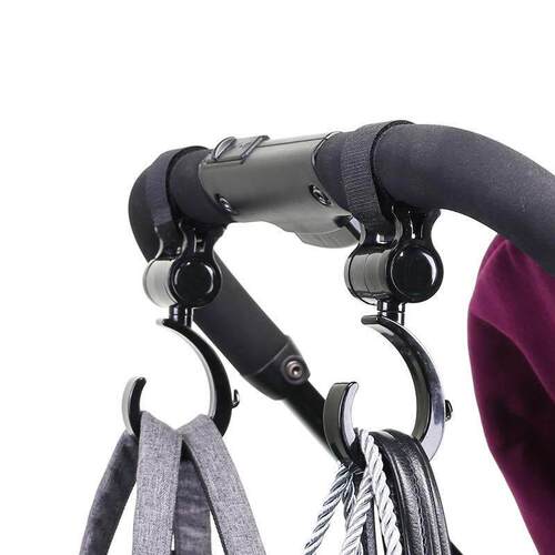 2pcs Baby Hanger Baby Bag Stroller Hooks Pram Rotate 360 Deg