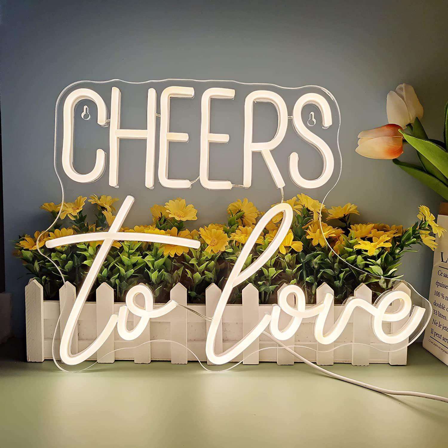 亚克力霓虹灯CHEERStolove英文字母霓虹装饰灯室内户外商家