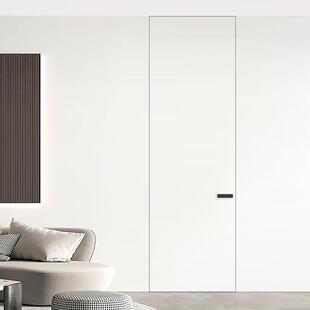 极简铝木门定制无框隐形门极窄涂料隔音门房间卧室门岩板玻璃暗门