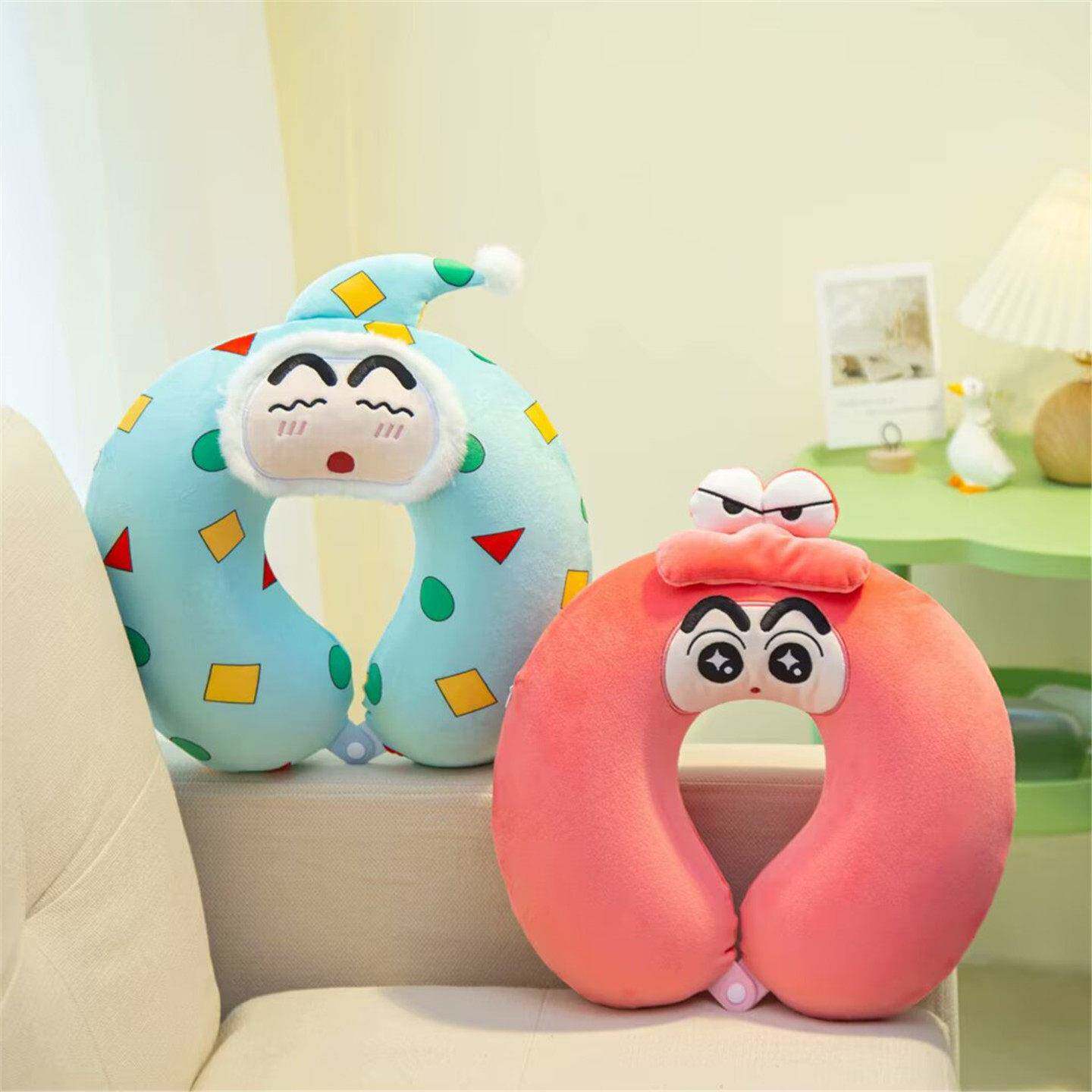 卡通小新U型护颈枕枕飞机旅生行办公室学宿枕舍U形午睡枕头办GHS