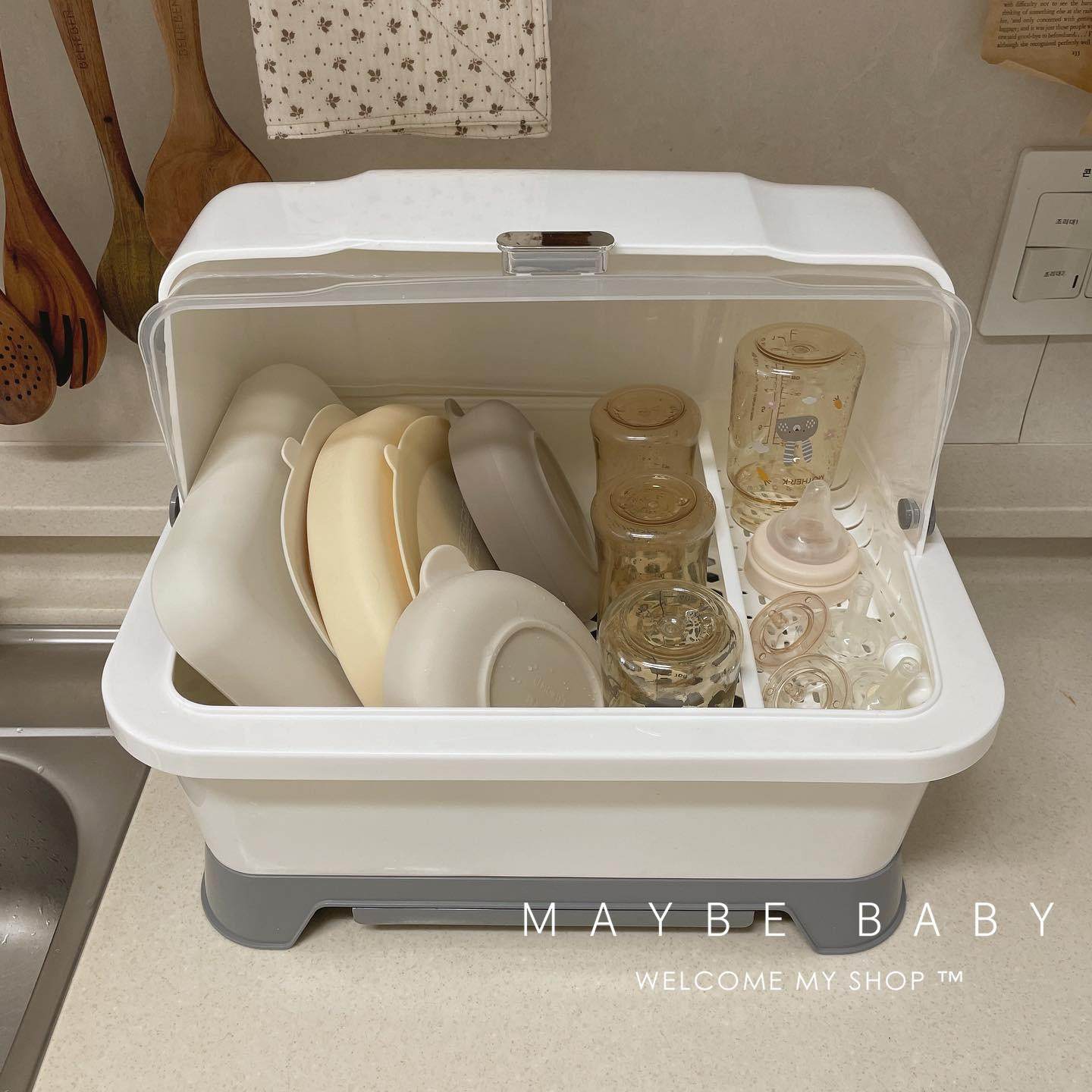 韩国ins奶瓶收纳箱婴儿专用辅食碗筷工具收纳柜宝宝餐具沥干水架,厨房/烹饪用具,碗架,淘宝优惠券,粉丝福利购,淘宝优惠卷
