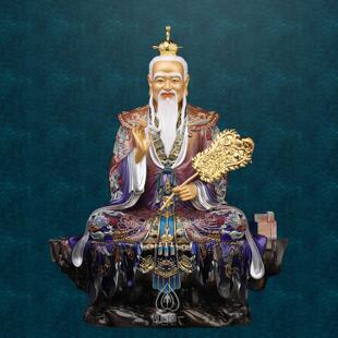台湾黄铜太上老君铜像太清道德天尊神像鎏金三清老君爷高端工艺礼