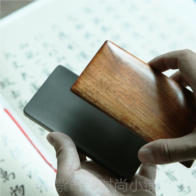 高档器曰新间品云砚方房形五寸歙砚龙尾砚笔纯手工带木盒文四添宝