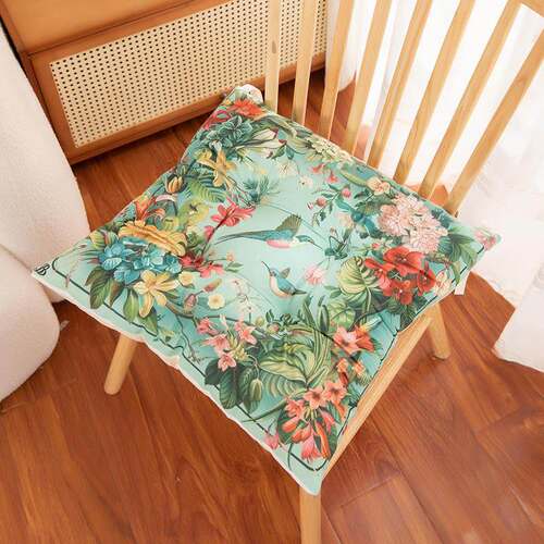 Ethnic Style Magpie and Butterfly Plush Seat Cushion, Suitab