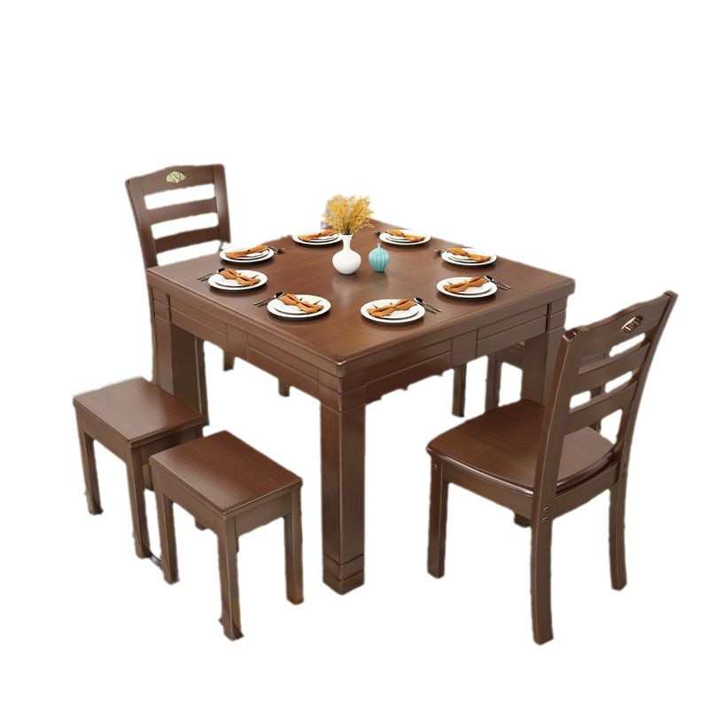 实木餐桌椅组合正方形现代简约家用四方桌八仙桌小户型方桌子饭桌