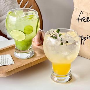 ins风宽口玻璃饮品杯冷饮料杯饮品早餐杯奶茶杯啤酒杯夏季高颜值