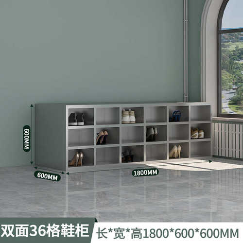 不锈钢凳18格车间鞋柜带电子厂鞋柜门员工食品换鞋双面无尘净化