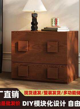 美式中古风卡门柜斗柜家用客厅储物柜组合电视柜卧室收纳柜床头柜