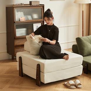 厅懒人沙发可躺可睡客单LSH人可折叠床阳台飘窗伸缩两榻用豆腐块