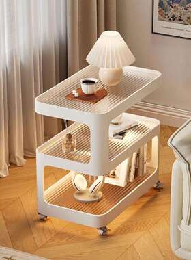 沙发旁520边几移动小茶几现代客厅小推车床头置物架边柜玻