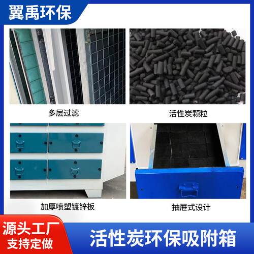 活性炭箱工业车间处理设备PP不气锈钢漆雾风净化吸附箱603排活性