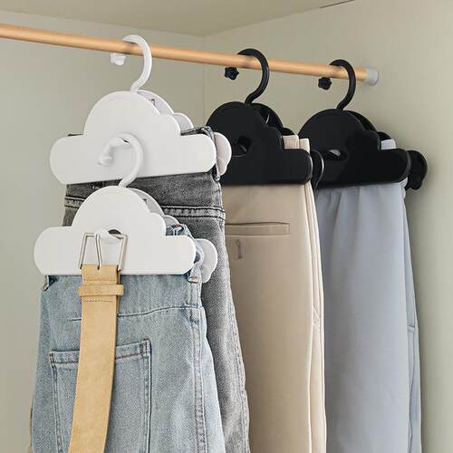 Cloud-like stackable seamless pants hangers, convenient spac
