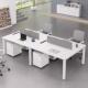 职员办公桌4人位员工卡座钢架6人工位简约现代白色办公室桌椅组合