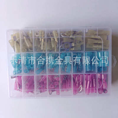 爆款 240pcs盒装防水印字热缩中接端子 250pcs热缩接线铜端子
