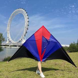 潍坊金鹏风筝厂家直销量大优红白大三角大草原树枝杆微风易飞kite