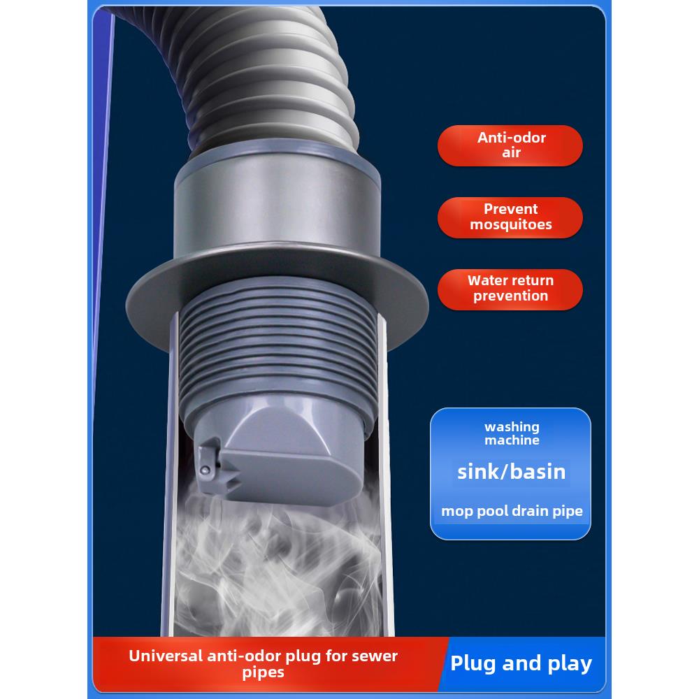 厨房下水道密封塞圈止逆阀接头卫生间排水管防堵溢防返臭神器配件
