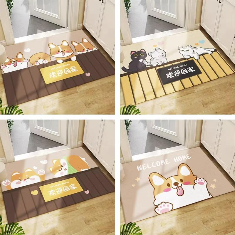 【折扣价】卡通入户地垫可擦免洗家用pvc耐脏门垫进门刮泥脚垫防