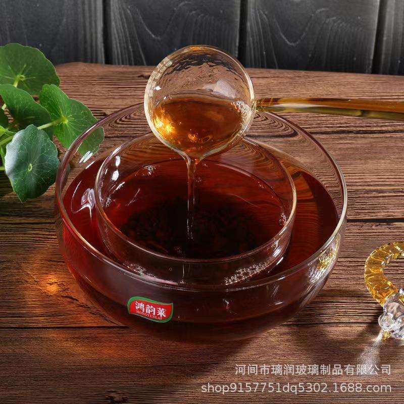 高硼硅玻璃碗干泡煮茶器 玻璃茶具带茶勺 简约透明玻璃煮茶器