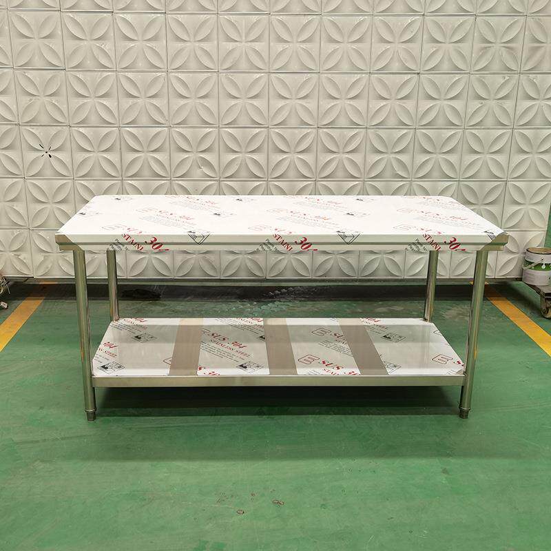 商案板长方形用不锈钢推拉储门工作台厨单通双通操不锈钢推作台饭