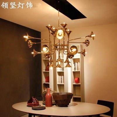 创意波蒂喇叭吊灯后现代工业风简约吊灯咖啡馆铁艺喇叭式吊灯