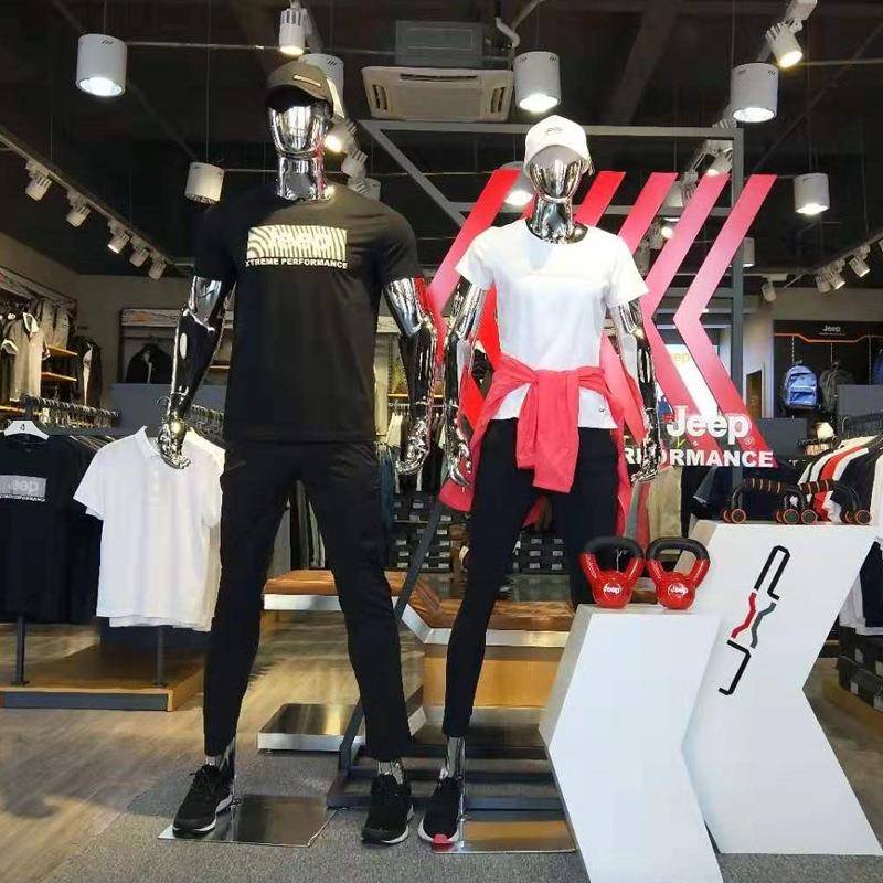 工厂电镀肌肉运动模特道具全身男女组合服装模特橱窗展示假人模特