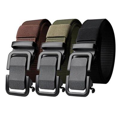 Toothless Automatic Buckle Belt Nylon Canvas Waistband Men