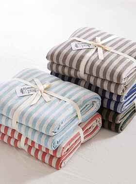 棉纯棉被套单件条纹简约单被罩双人被单天织竺棉人全棉裸睡床针织