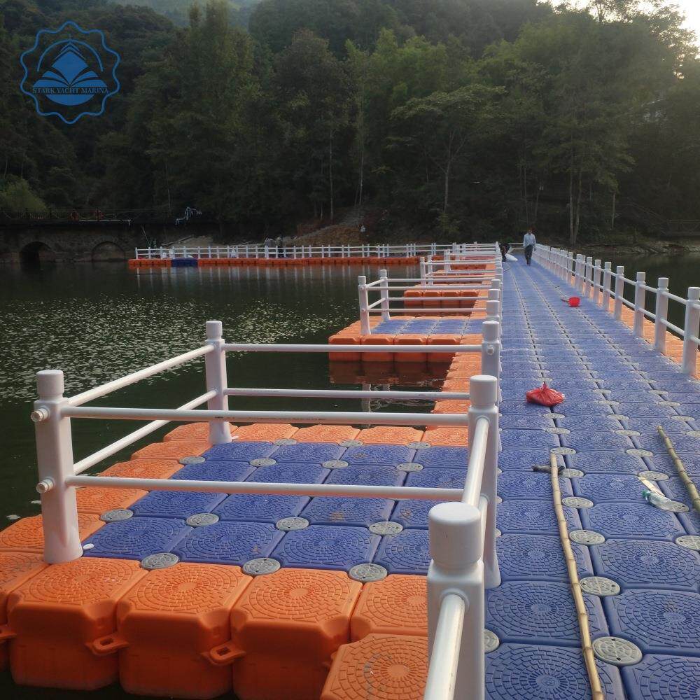 浮动码头塑料浮筒水上平台浮桥水上乐园摩托艇停靠板船坞泊位钓台