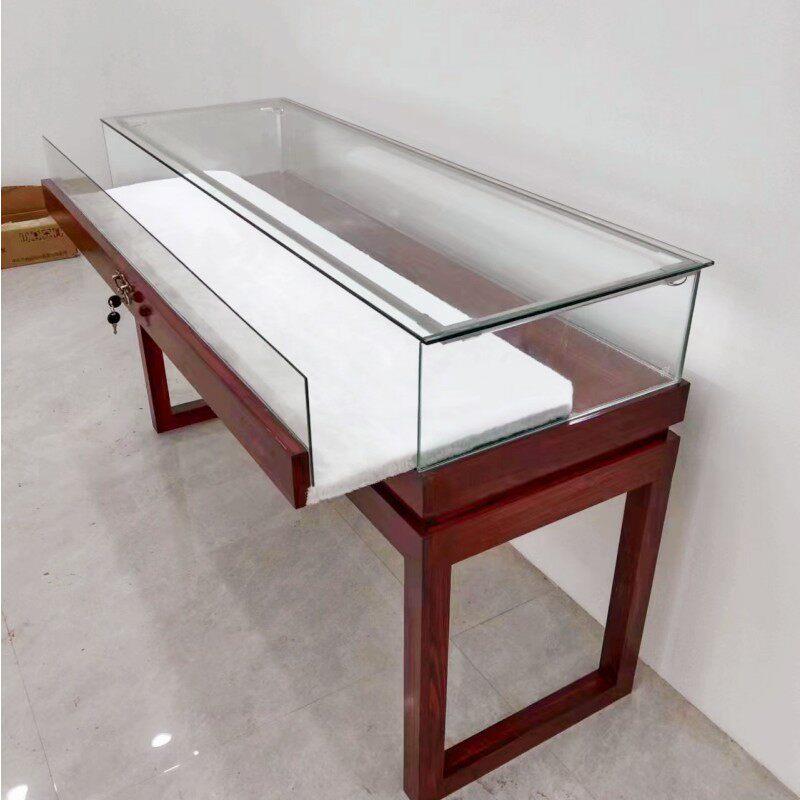 实木珠宝展示柜覆古文玩书籍字画玉器首饰品博物馆展览玻璃陈列柜