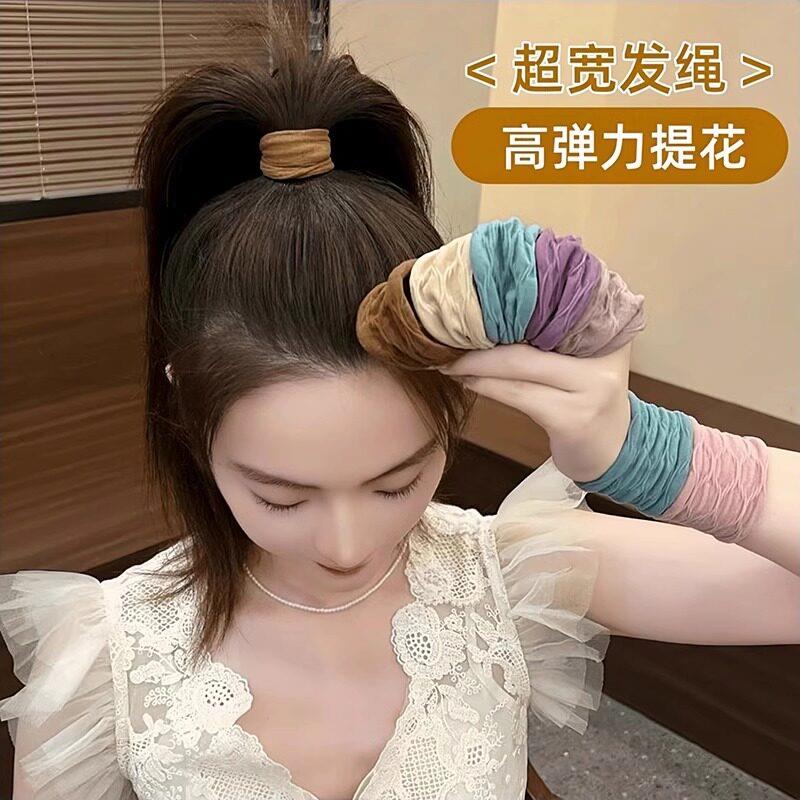 夏季新款超宽无缝面膜肌高马尾发圈女款2025新款扎发圈不伤发头绳