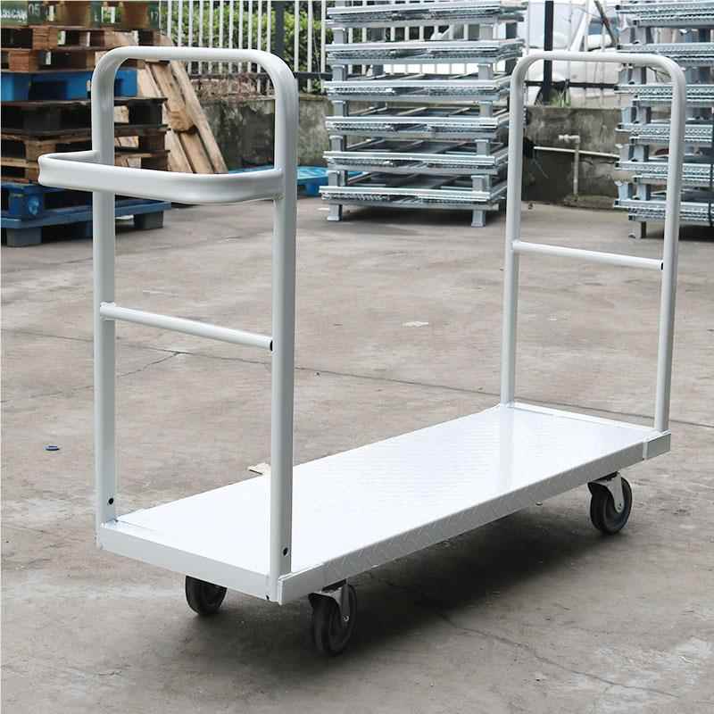 126*车400*9080超市物流理台 仓库搬运重物带滑轮货平板车江苏