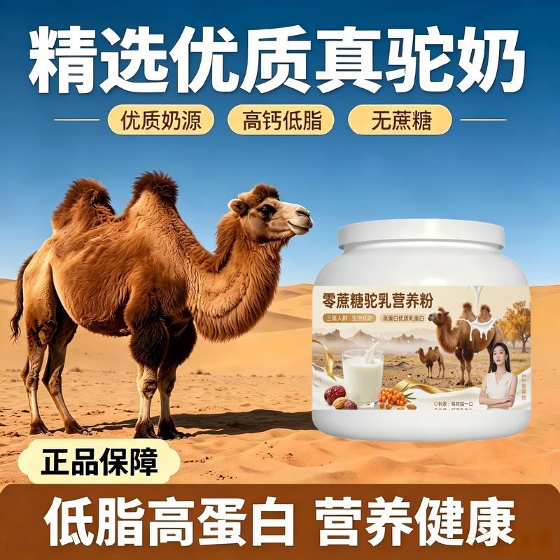 日常饮食人群零蔗糖驼乳粉睡前饮用多维高蛋白驼奶冲调粉沙漠有机