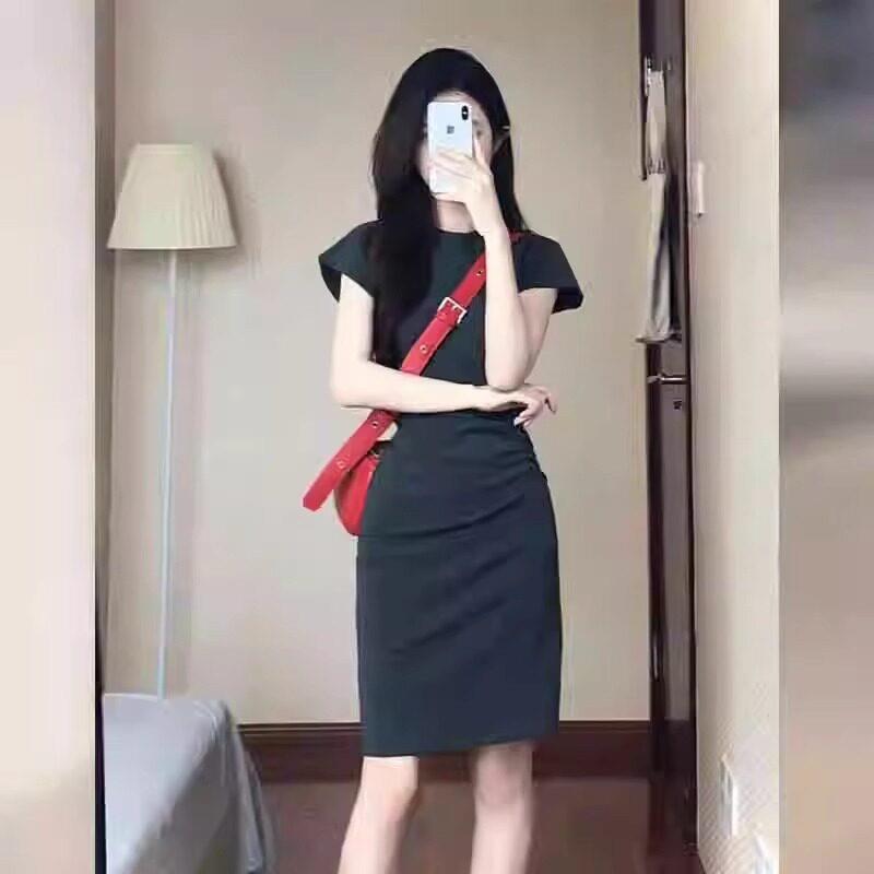 欧洲站2025新款法式高级感修身遮肉显瘦裙子女夏小个子显高洋装