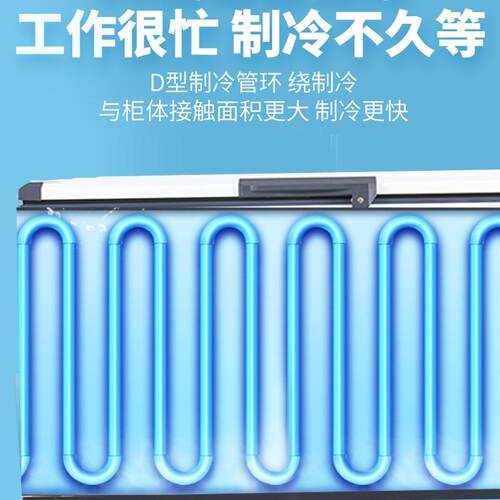 商用大容量冰箱冷藏冷冻卧式冷冻保鲜单温双温冷柜展示冷柜