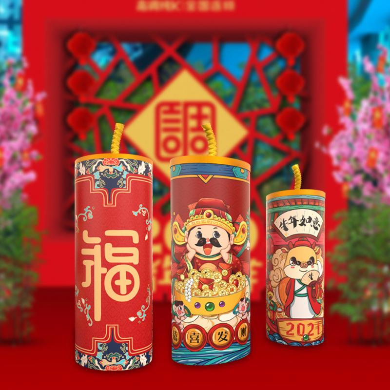 龙年鞭炮装饰创意仿真2024新年春节爆竹摆件过年坐炮场景布置用品