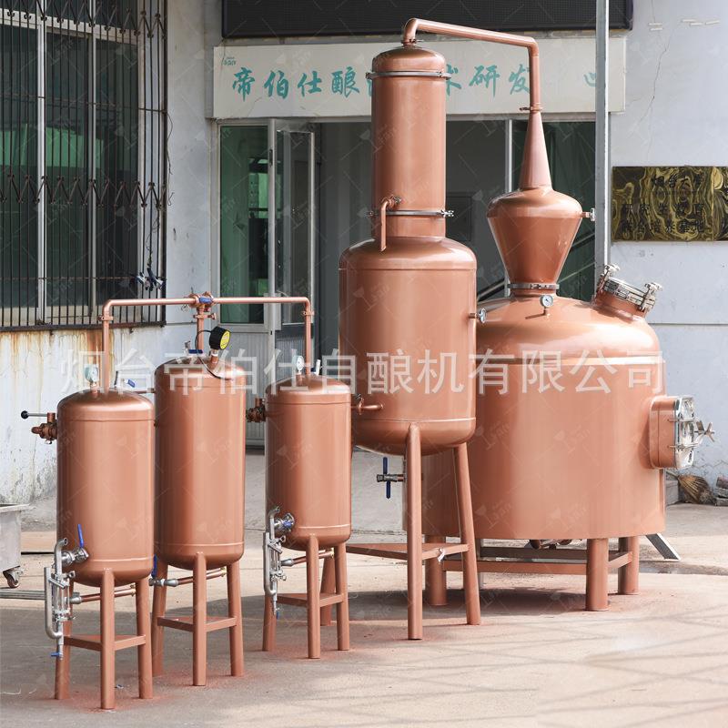 700L玫瑰花露精油紫铜蒸馏器大型纯露酿酒设备厂家