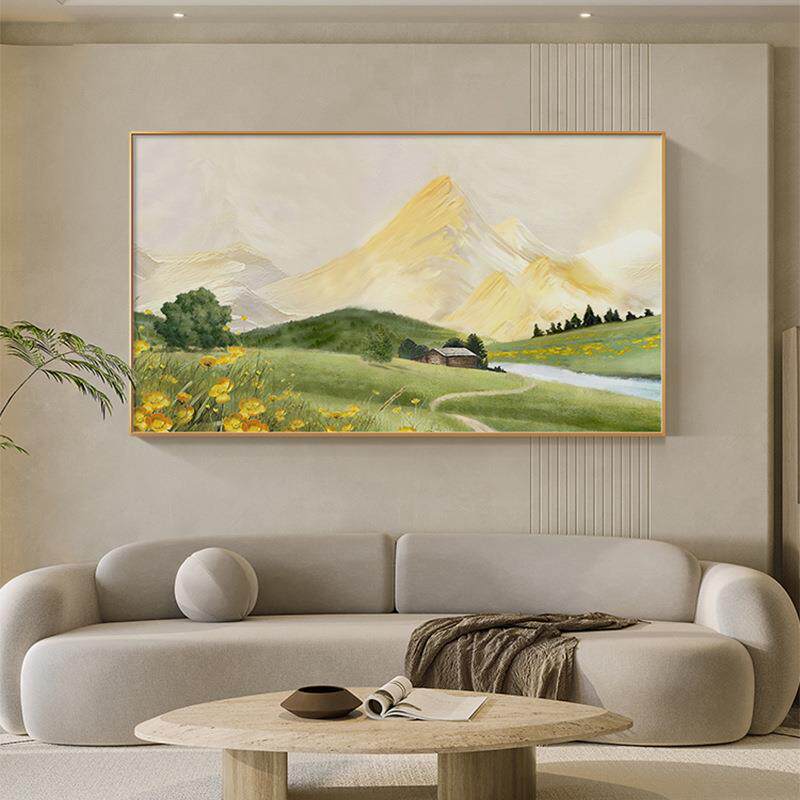 日照金山 北欧风景客厅装饰画大尺寸单幅沙发背景挂画卧室山水画
