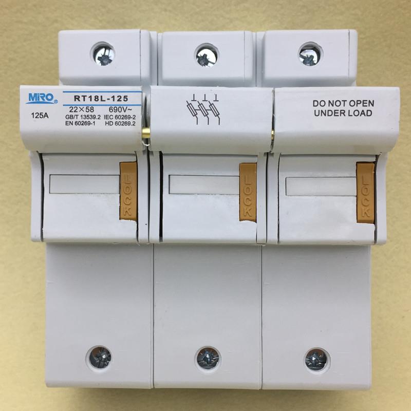 RT18L-125/690V-22X58mm-125A/1P 2P 3P 4P茗熔熔断器底座支持件