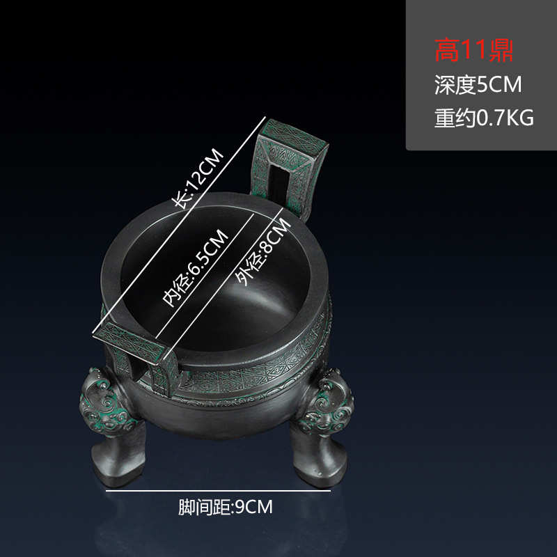手工黄铜楚摆件大鼎摆件纯招财铜鼎摆件饰品客厅铜制品鼎香炉黄铜