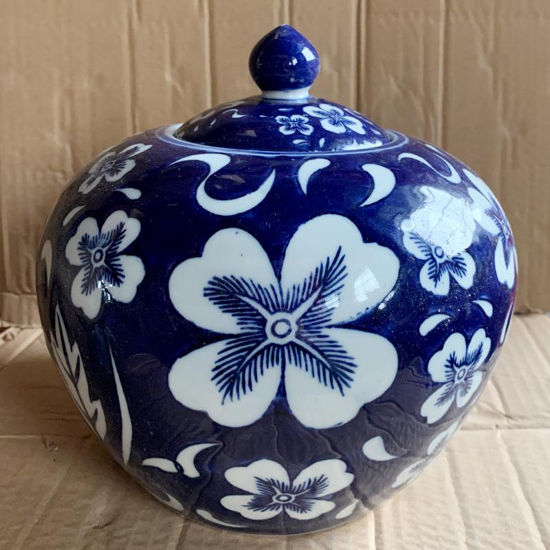 储物罐陶瓷花瓶仿古中式家居客厅插花青花瓷瓶电视柜桌面装饰摆件