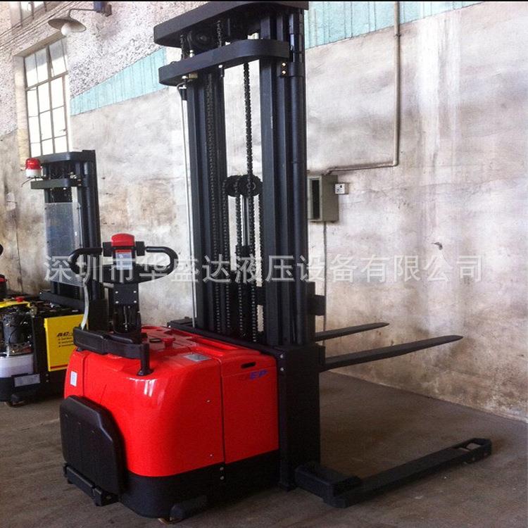 1.6吨米站驾式电动堆高车全电动堆垛车升高叉车