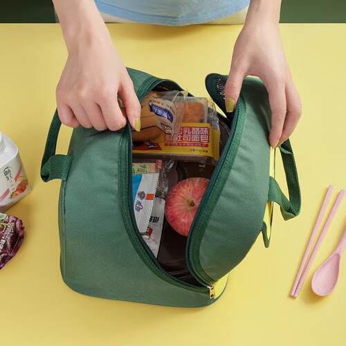 卡通趣味当包带可爱学生饭饭便盒袋饭盒0932收包手提午餐纳包保温