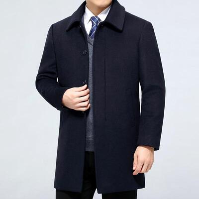 专高档1709中年长款羊绒大衣中老士男新品羽绒内胆外套高端柜羊毛